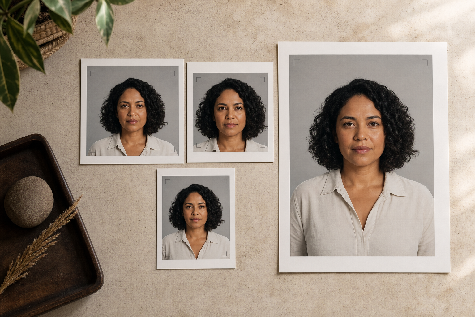 Um mesmo retrato organizado em versões quadrada, vertical e mestre para diferentes usos digitais e impressão.