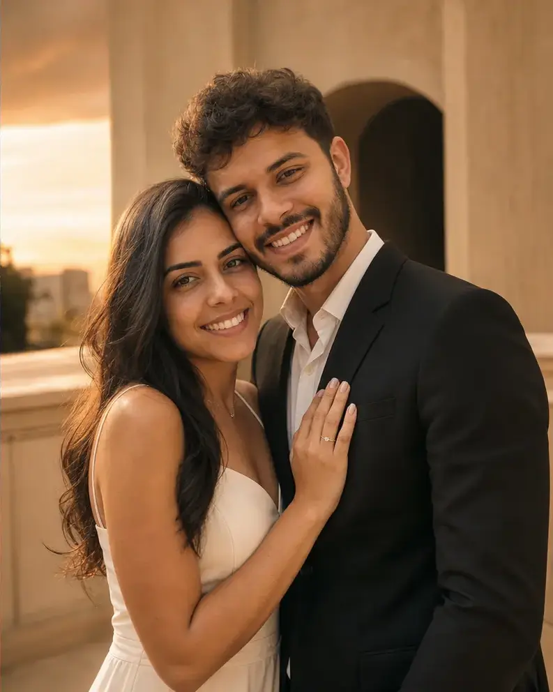 Retrato de casal para casamento